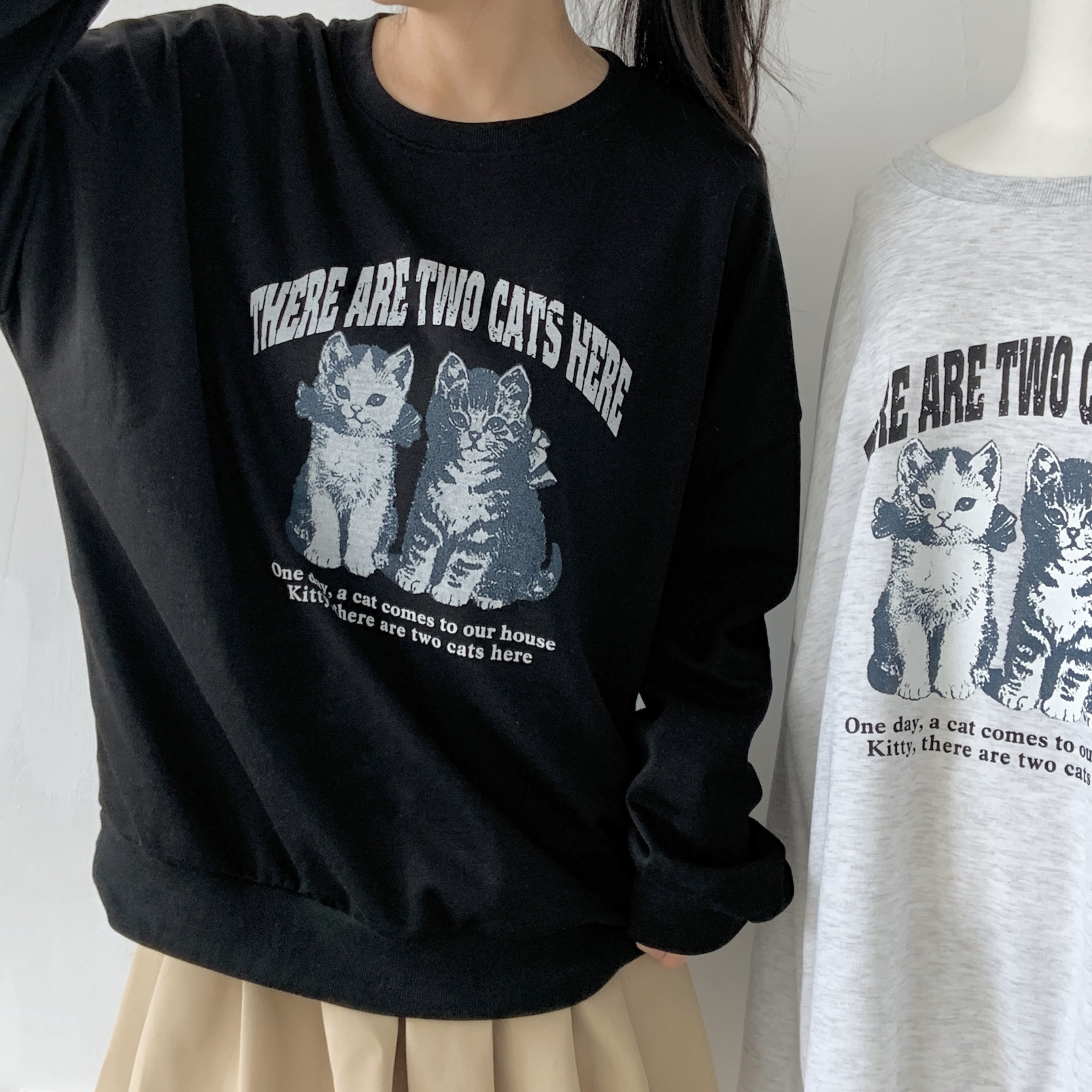 ラウンドネックボクシープリントカラーTシャツ | 詳細画像2