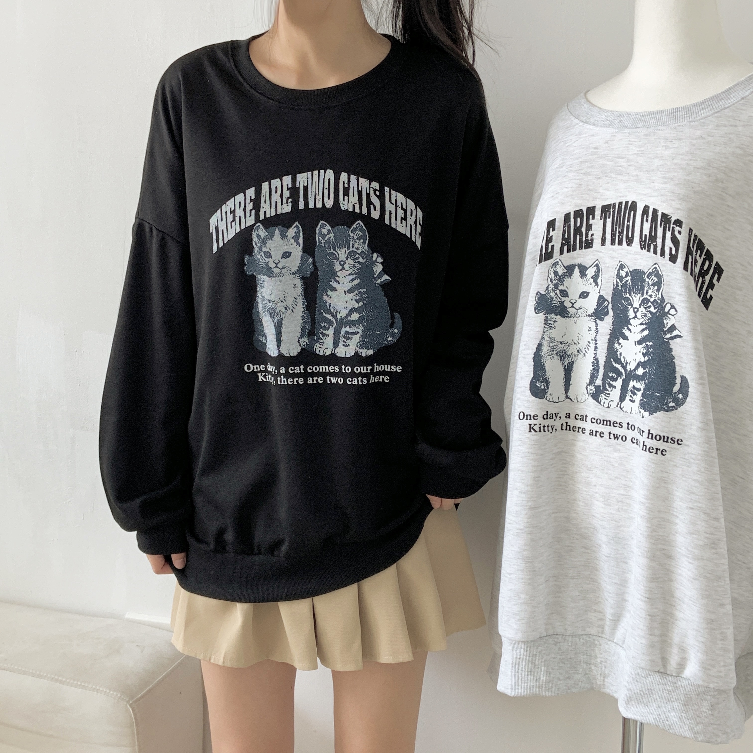 ラウンドネックボクシープリントカラーTシャツ | 詳細画像9