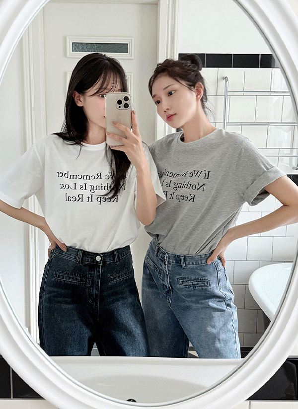 ラウンドネックルーズレタリングTシャツ | レディースファッション通販