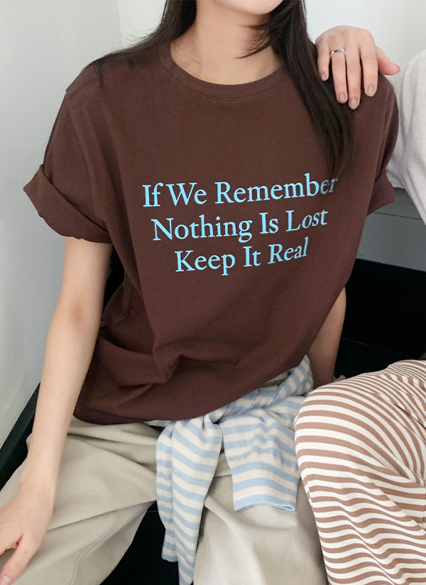 ラウンドネックルーズレタリングTシャツ | レディースファッション通販