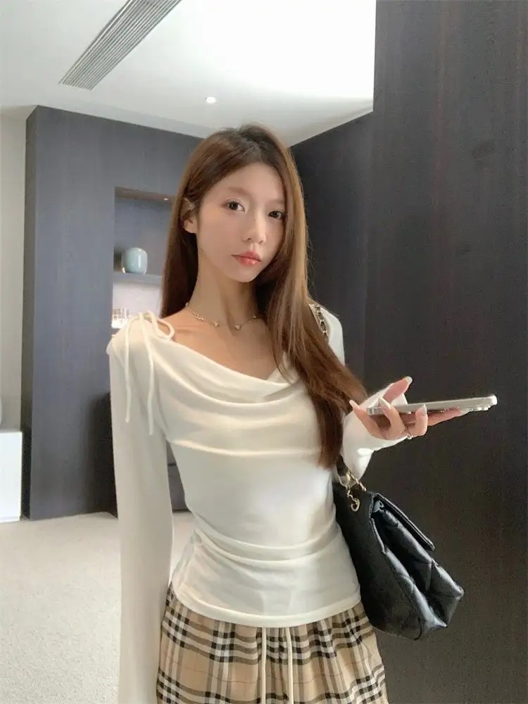 ドレープドローストリングスリム長袖Tシャツ | 詳細画像11