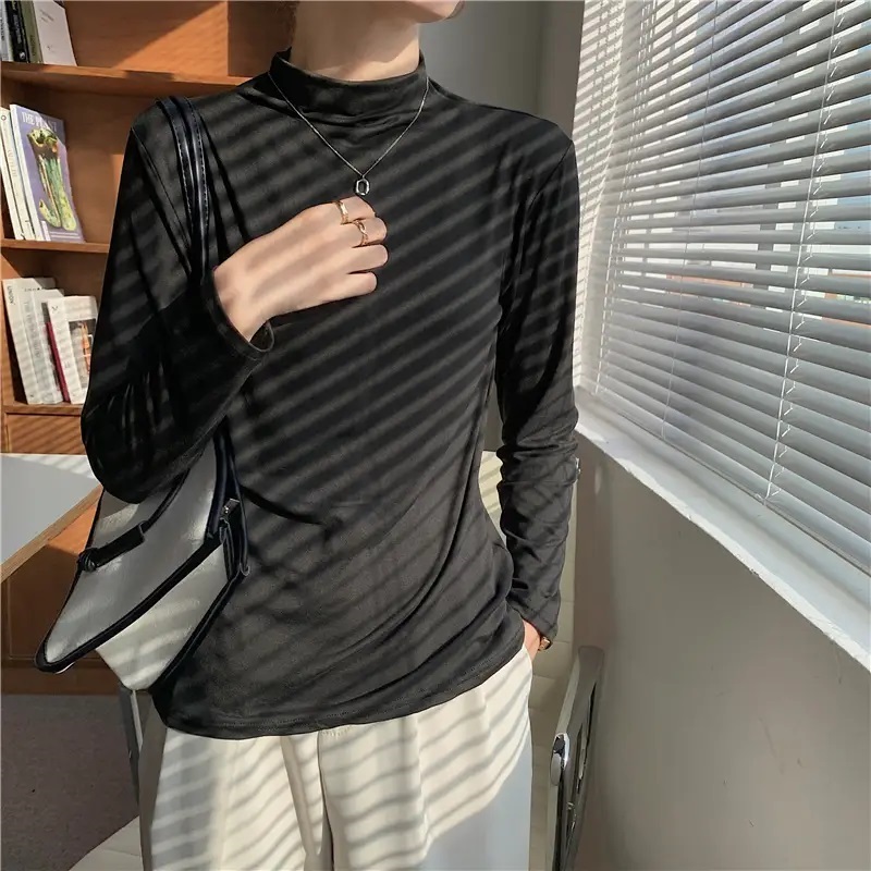 ハーフネック長袖無地Tシャツ | 詳細画像16