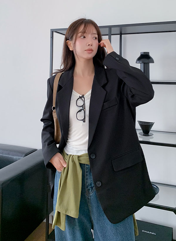 レディース MATERIEL 肩パッド オーバーサイズ ジャケット L BLACK