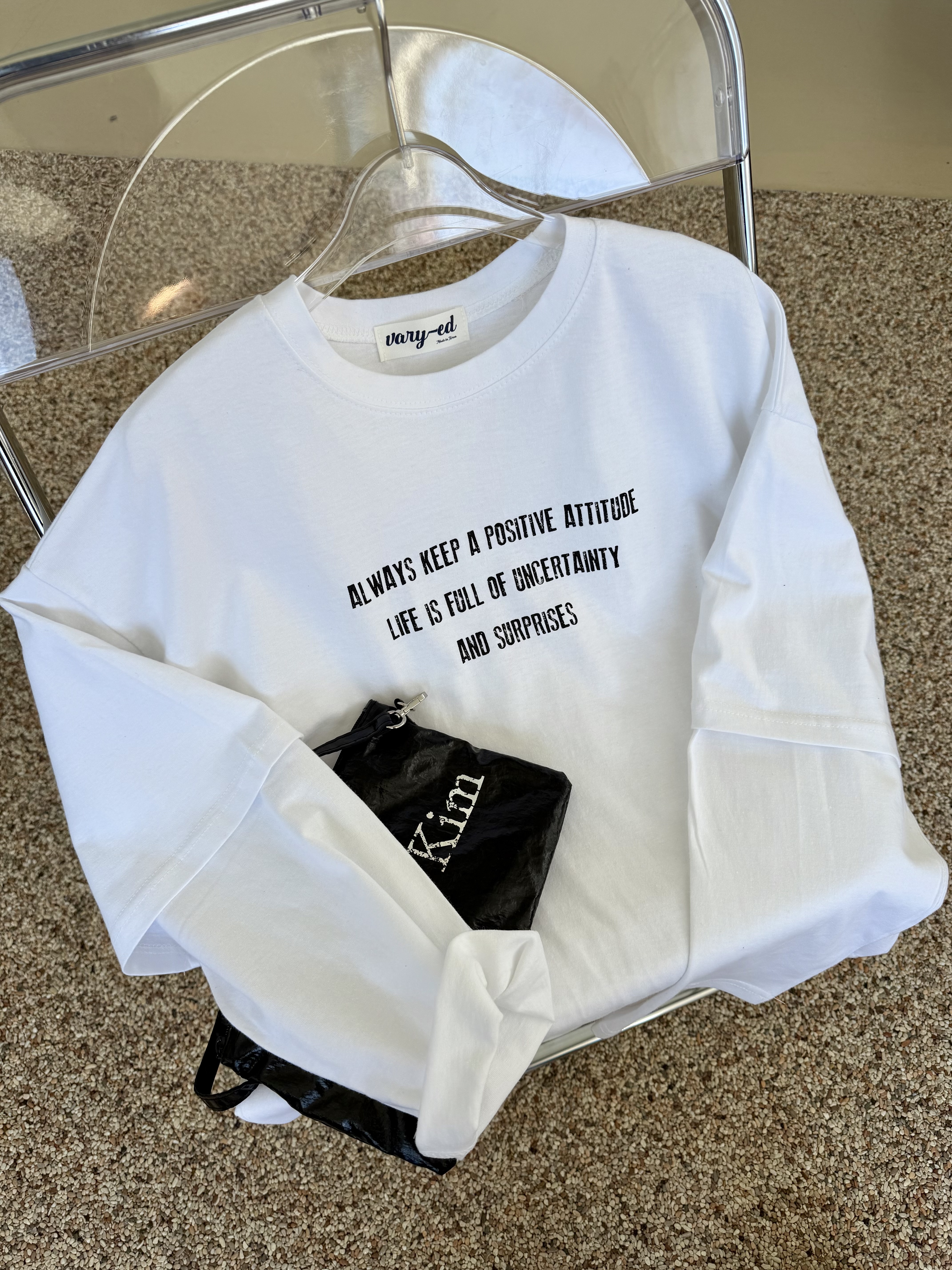 ラウンドネックレイヤード風長袖ロゴTシャツ | 詳細画像14