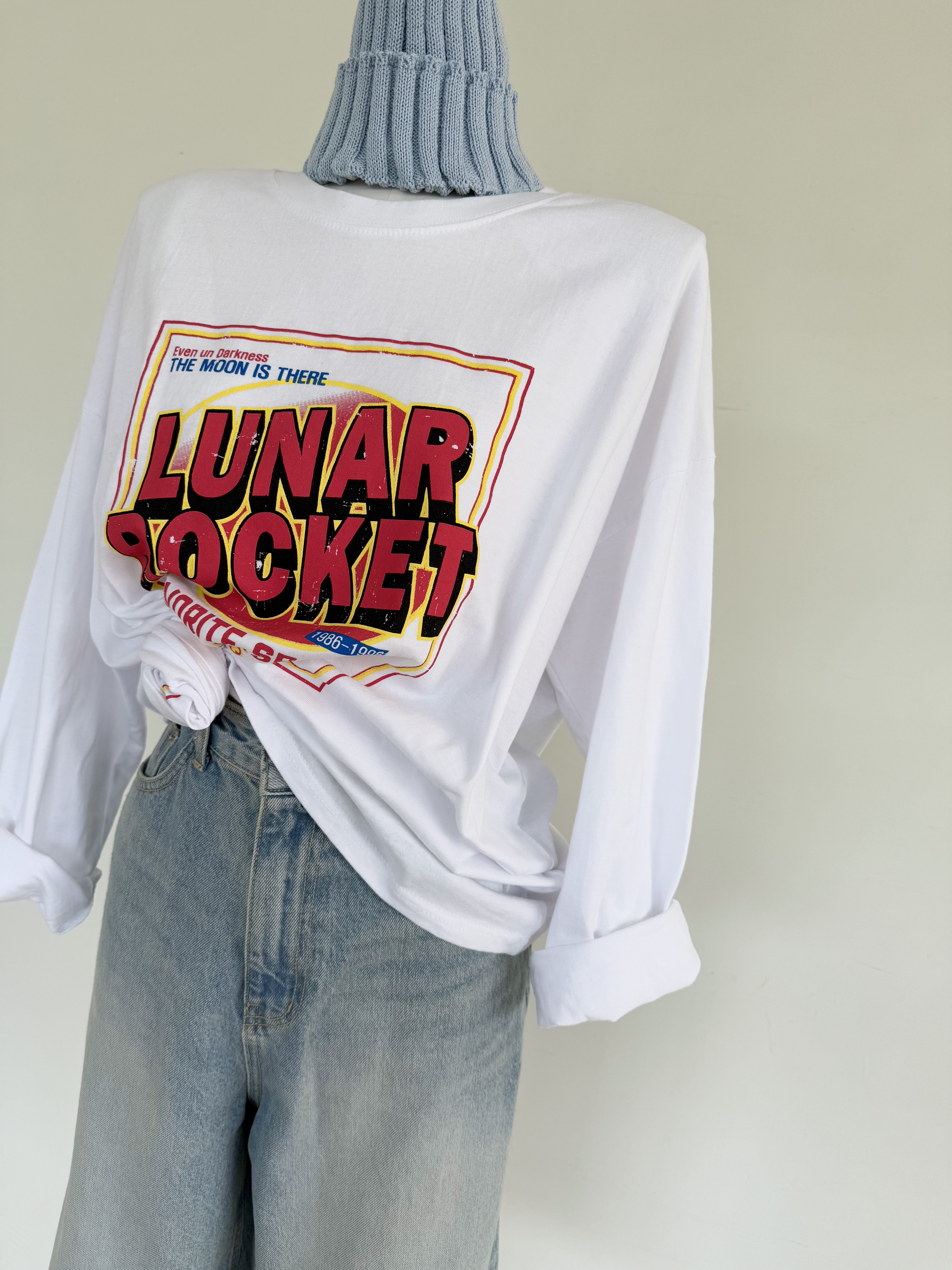 ラウンドネックボクシールーズ長袖ロゴTシャツ | 詳細画像6
