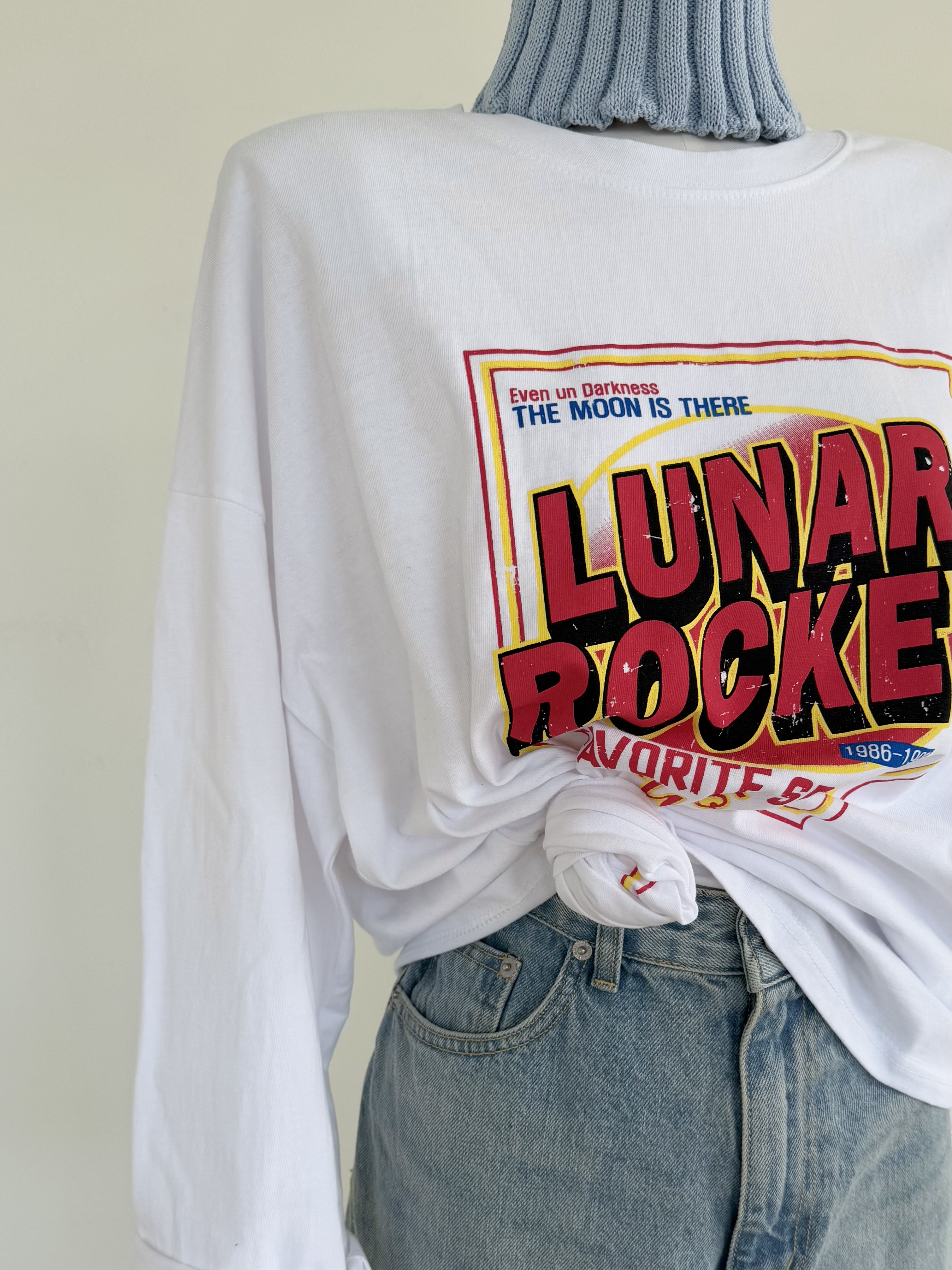 ラウンドネックボクシールーズ長袖ロゴTシャツ | 詳細画像5