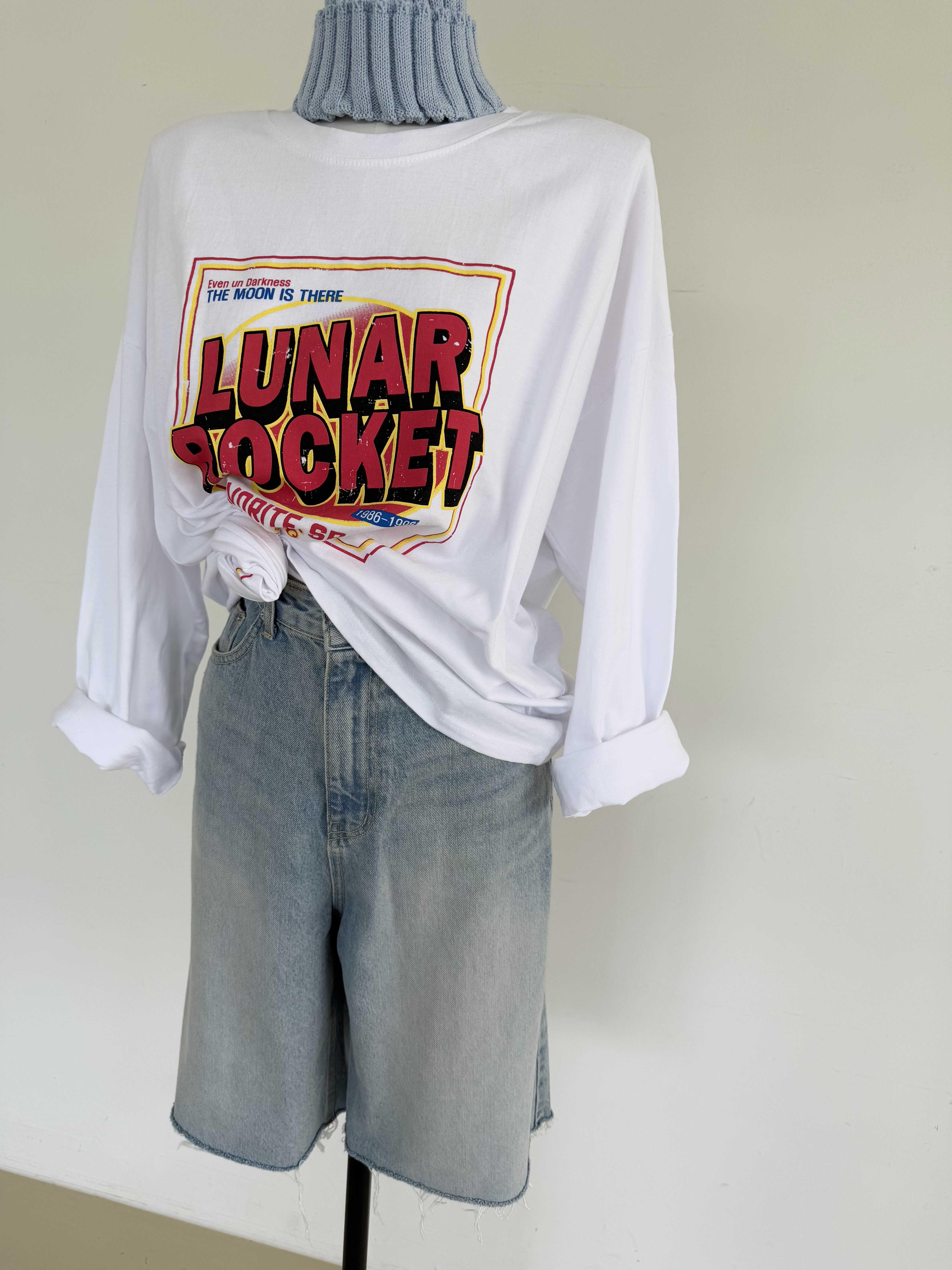 ラウンドネックボクシールーズ長袖ロゴTシャツ | 詳細画像7