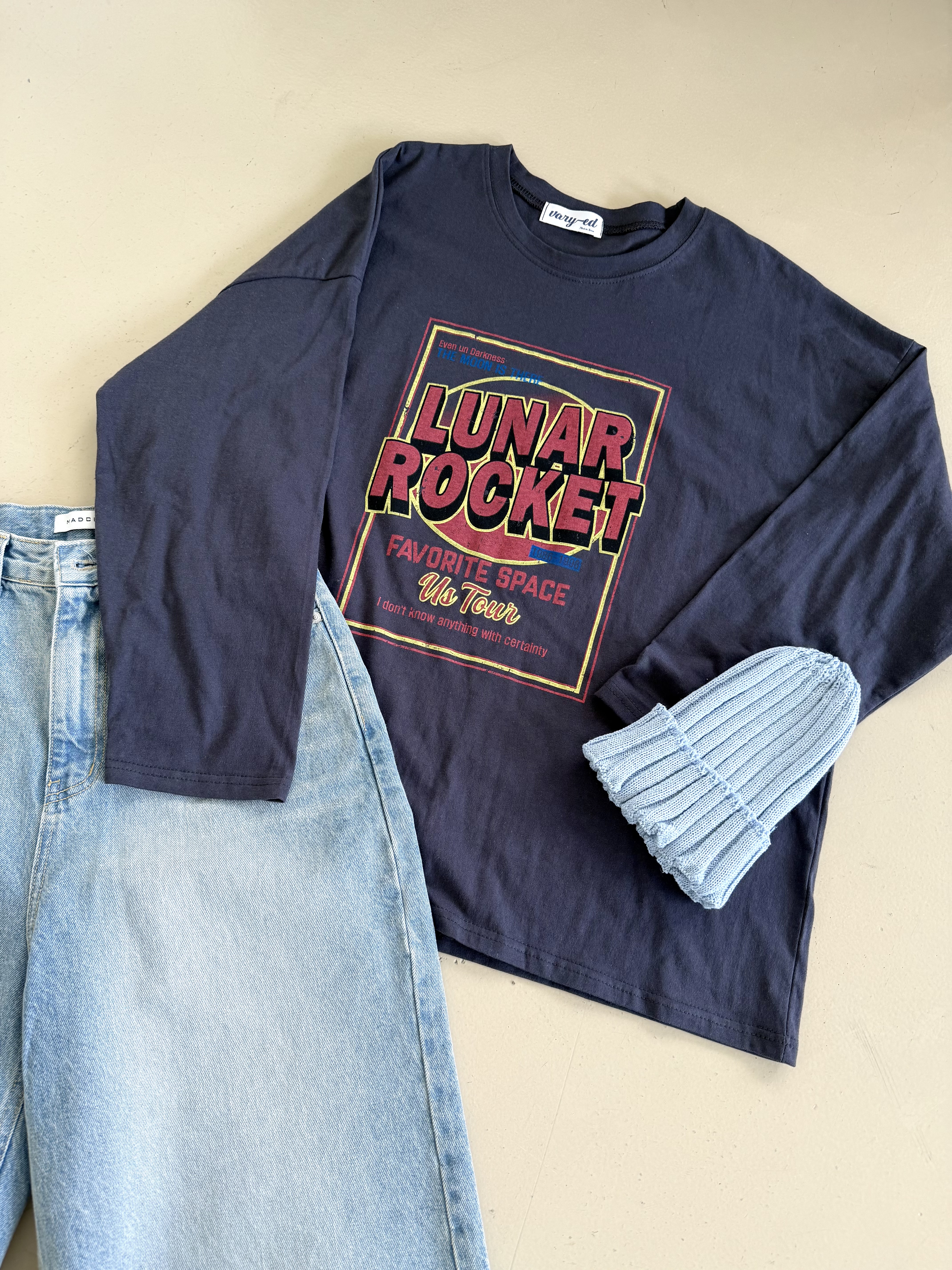 ラウンドネックボクシールーズ長袖ロゴTシャツ | 詳細画像14