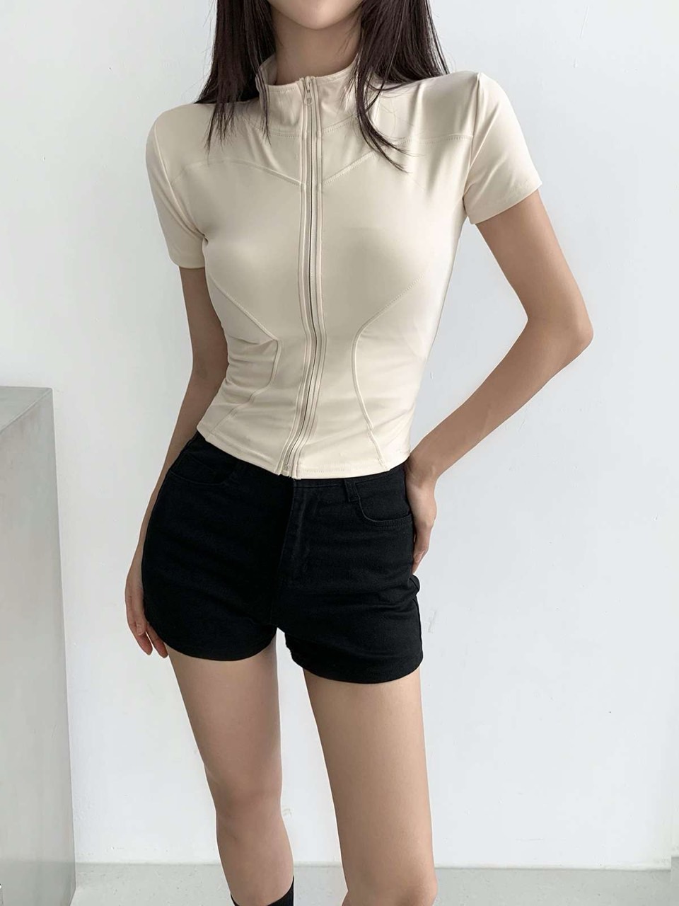 ストレッチジップアップスリム半袖Tシャツ | 詳細画像7