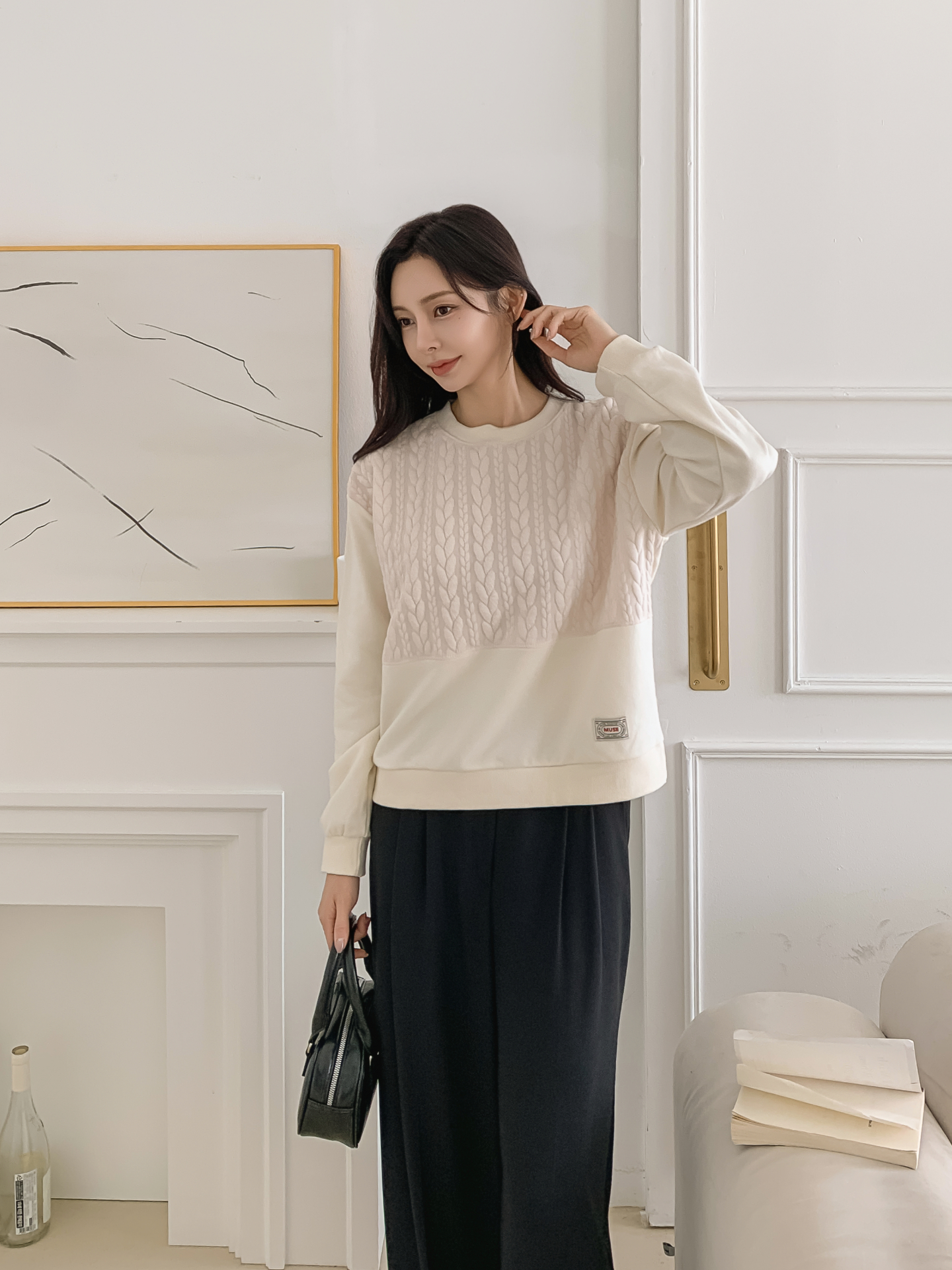 ソフトラウンドネック長袖スウェット | 詳細画像5