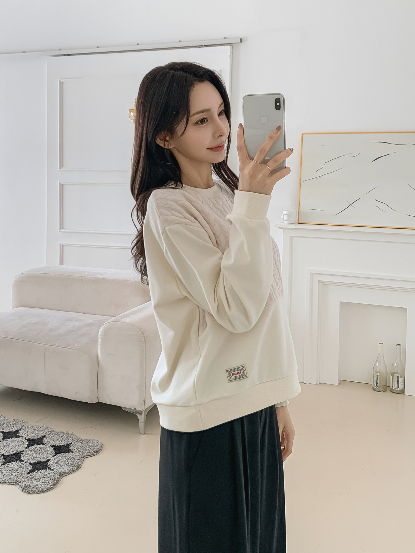 ソフトラウンドネック長袖スウェット | 詳細画像8