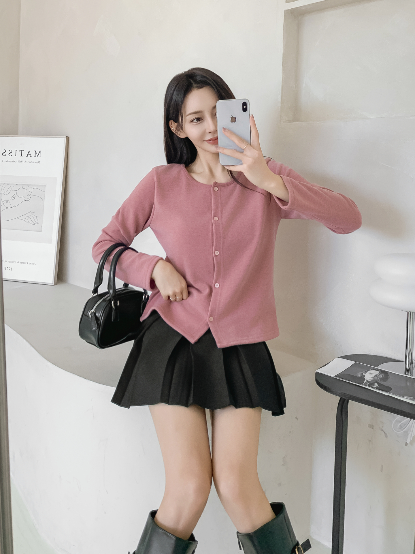 スリム長袖ボーダーカーディガンタンクトップアンサンブル | 詳細画像41