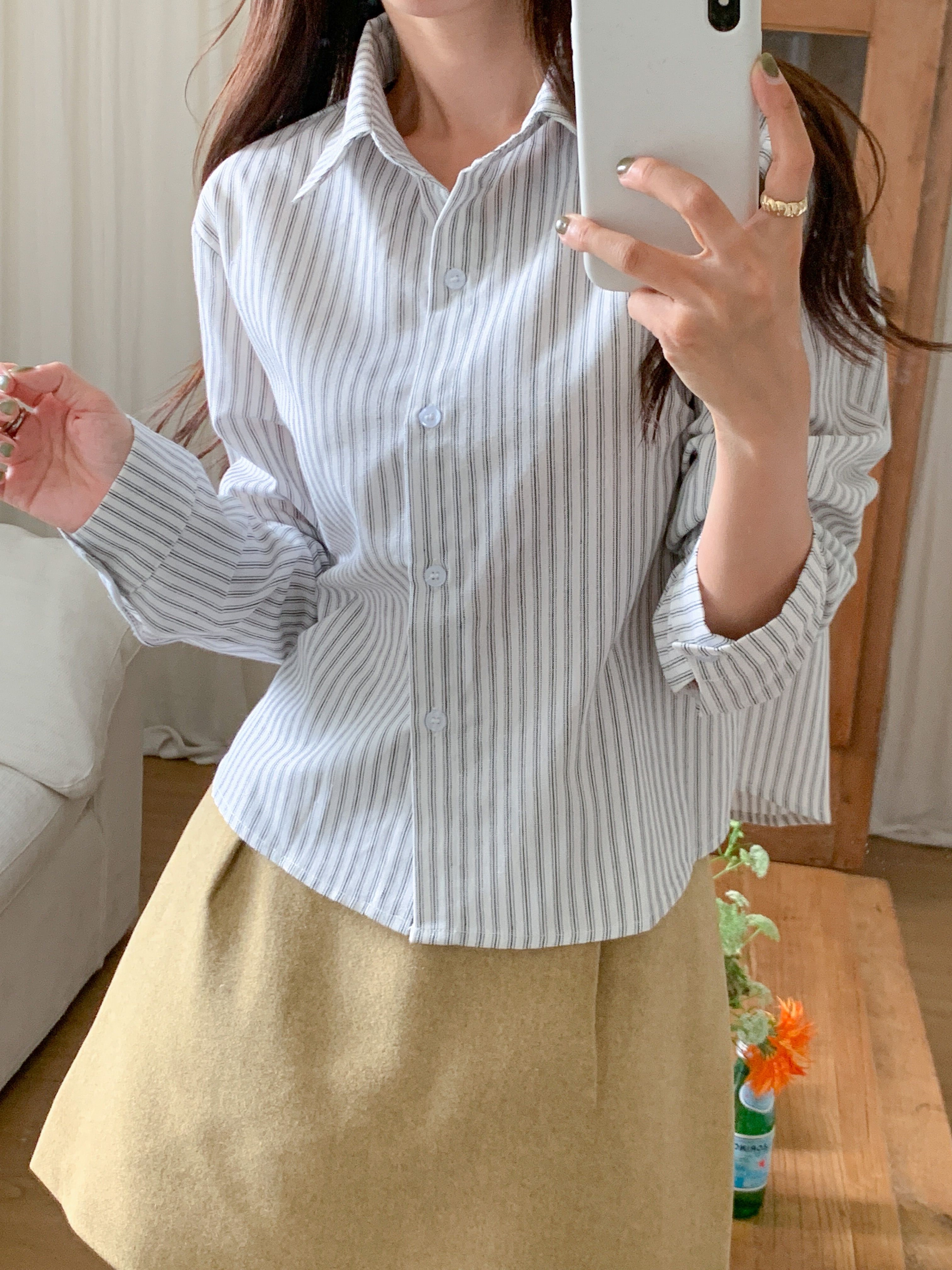 カラー長袖ストライプシャツ | 詳細画像15