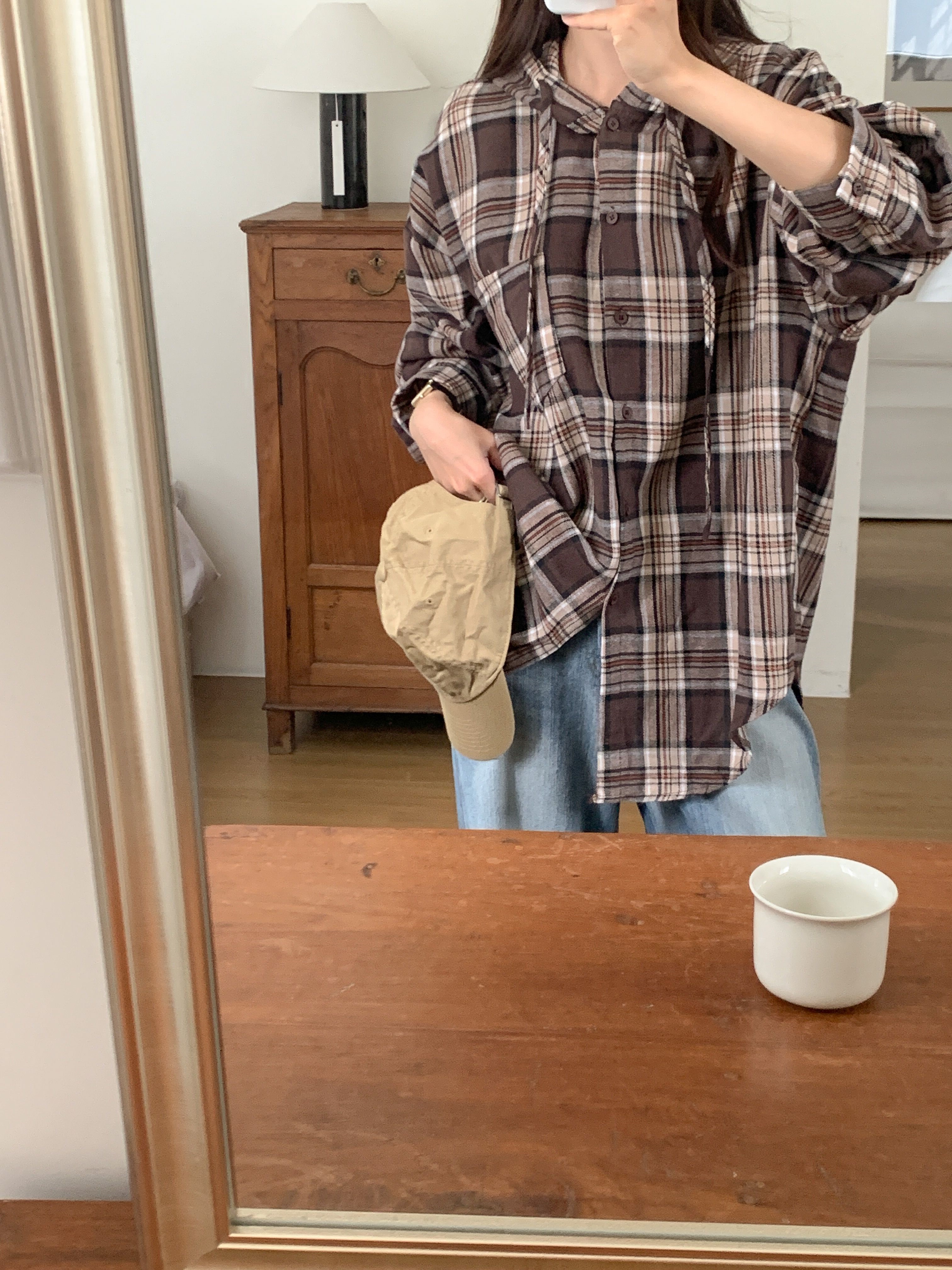 ボタンフードロング長袖チェックシャツ | 詳細画像16