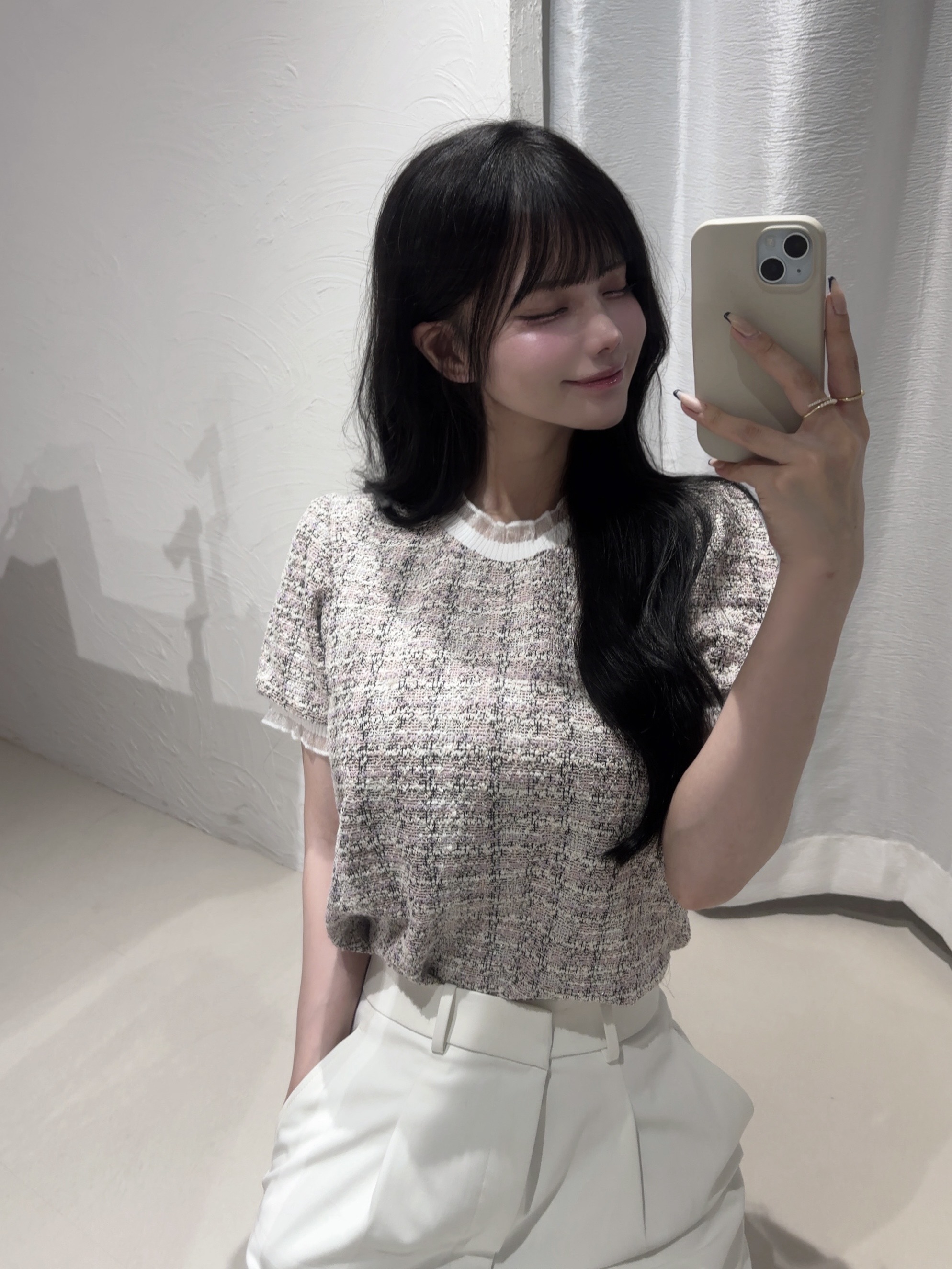 フリルツイードタッチブラウス | 詳細画像6