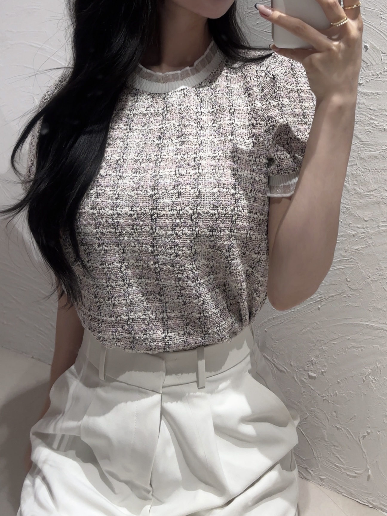 フリルツイードタッチブラウス | 詳細画像2