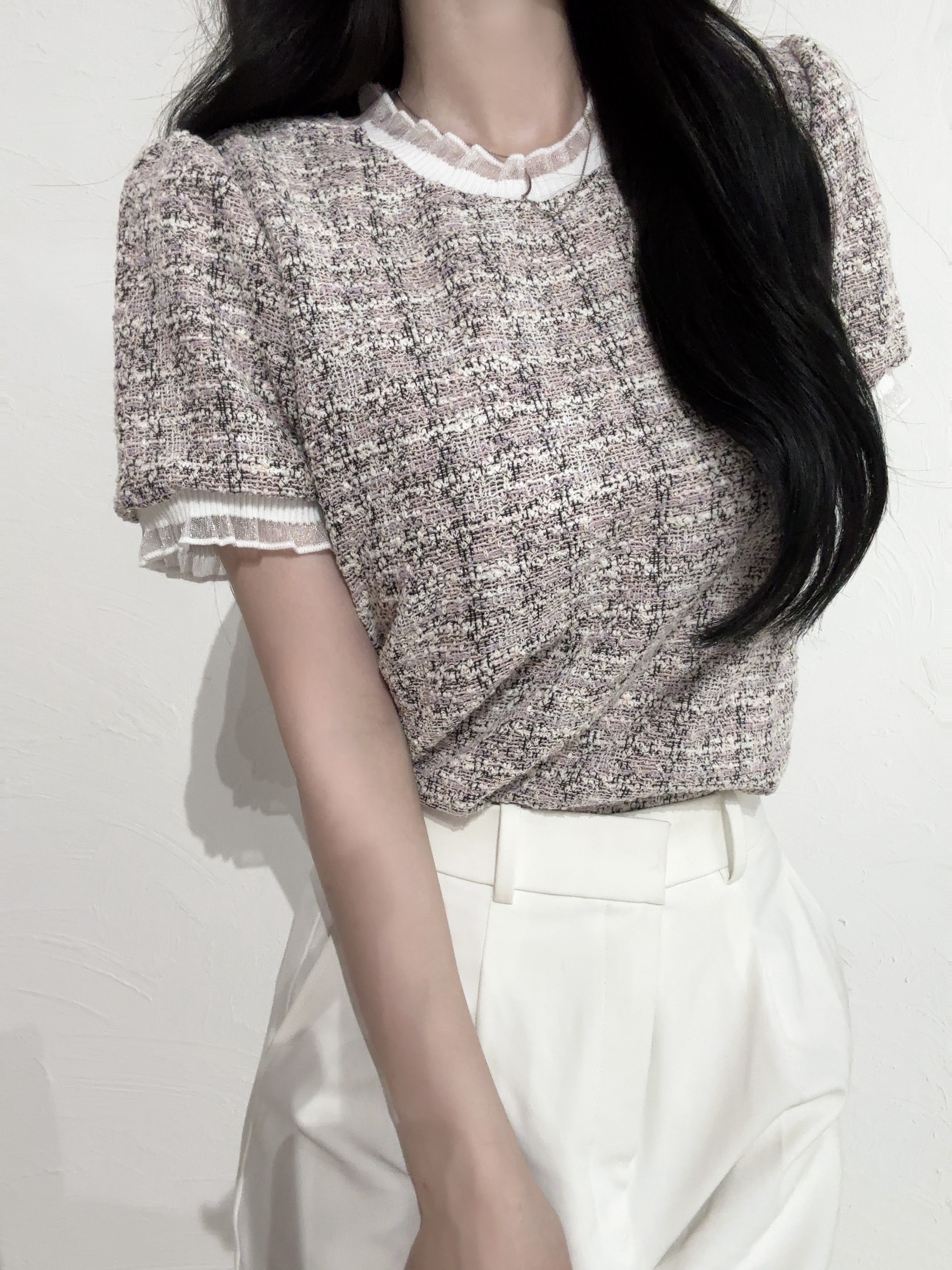 フリルツイードタッチブラウス | 詳細画像10