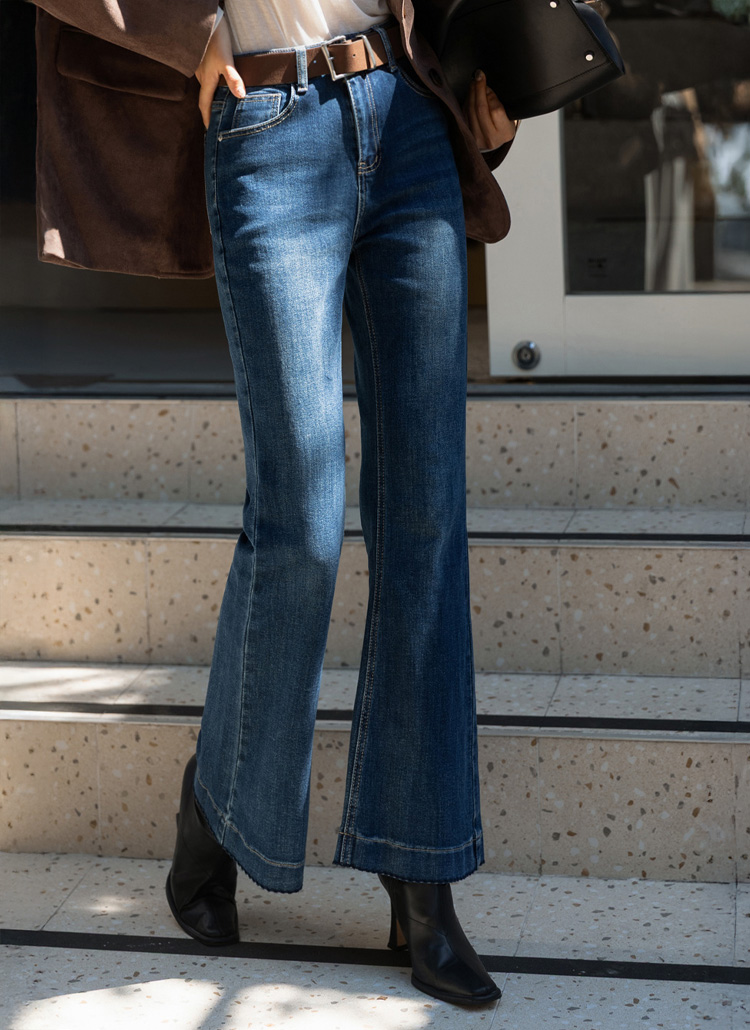 ブーツカットウォッシングデニムパンツ | レディースファッション通販