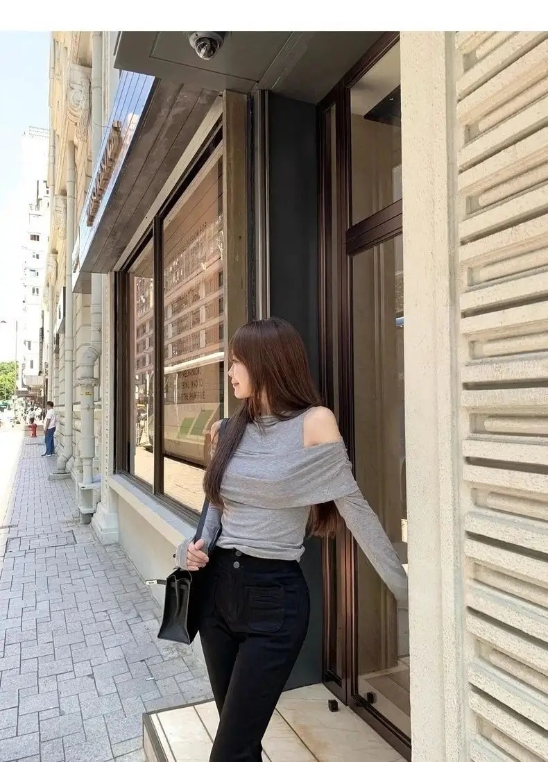 タートルネックオフショルダー長袖Tシャツ | 詳細画像3