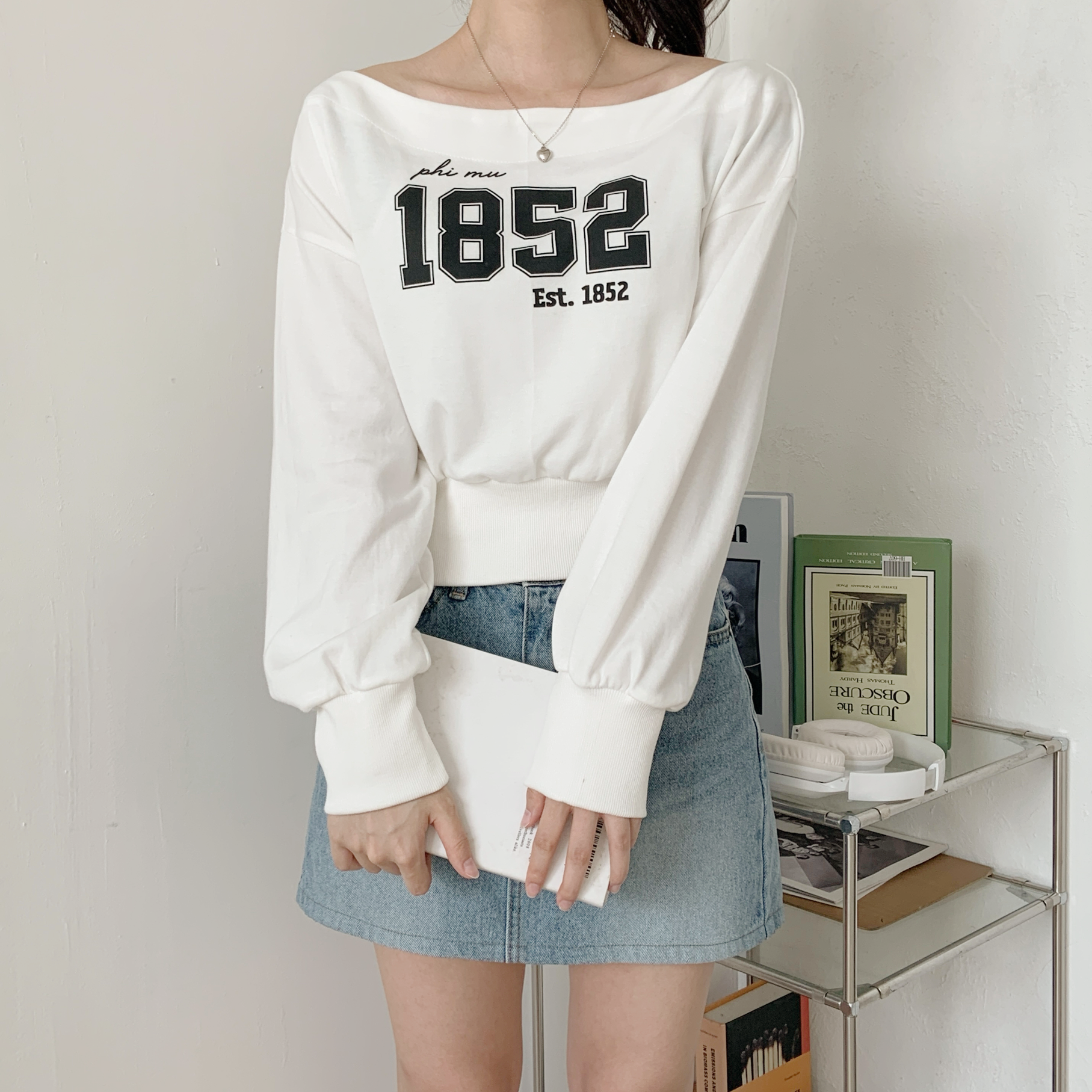 オフショルダープリントカラーTシャツ | 詳細画像2