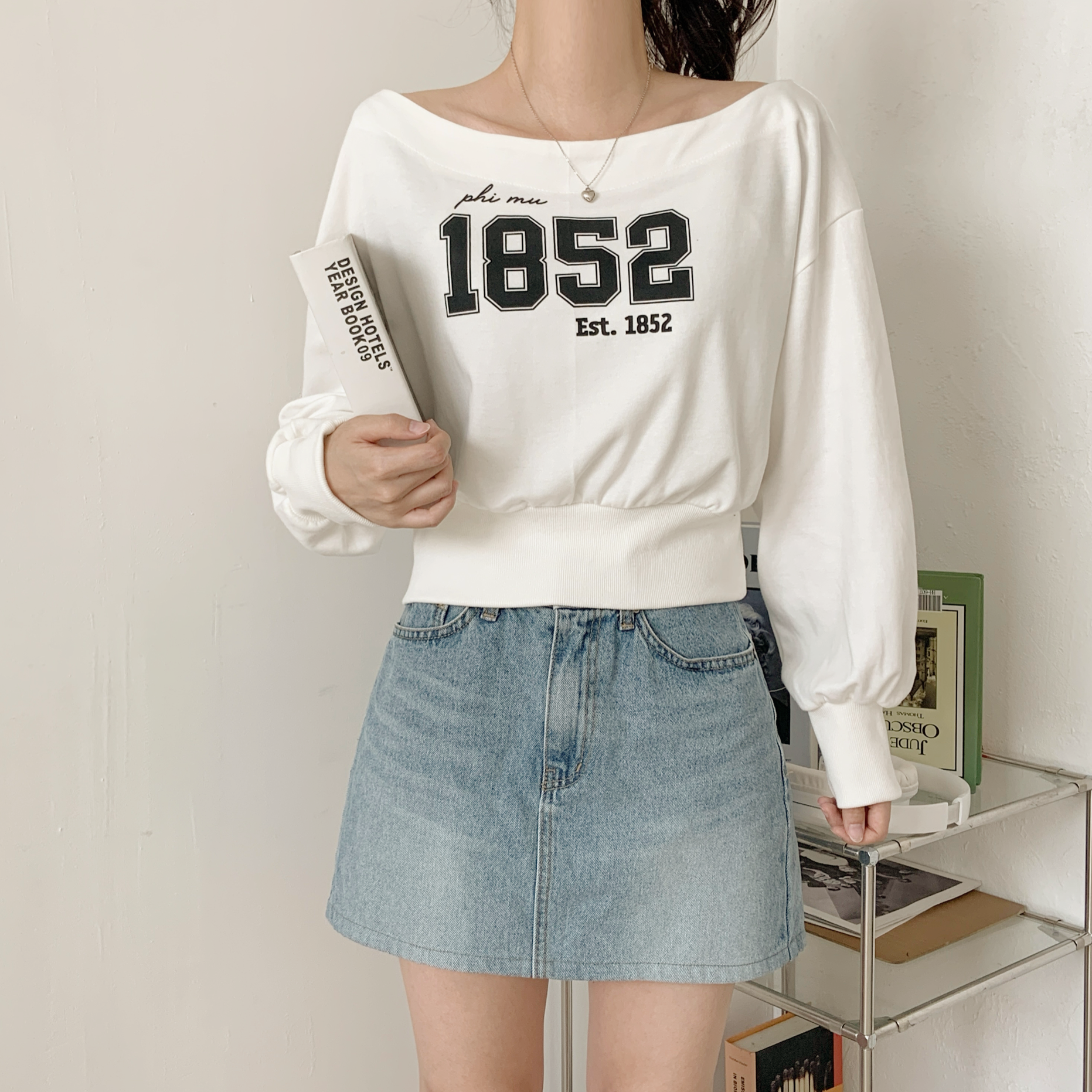 オフショルダープリントカラーTシャツ | 詳細画像6