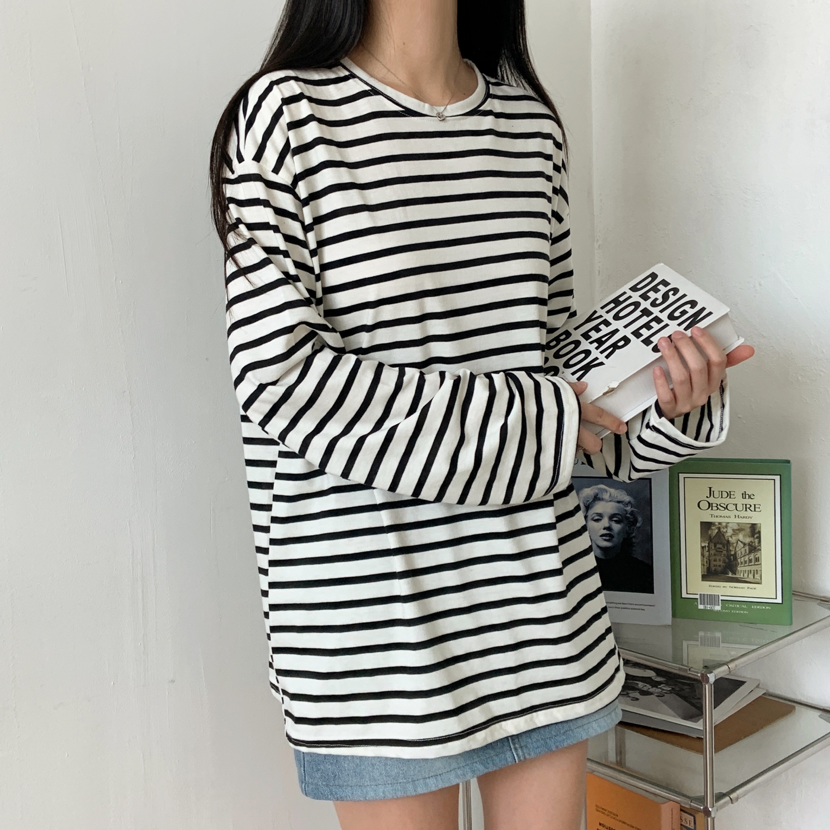 ラウンドネックルーズボーダーTシャツ | 詳細画像5