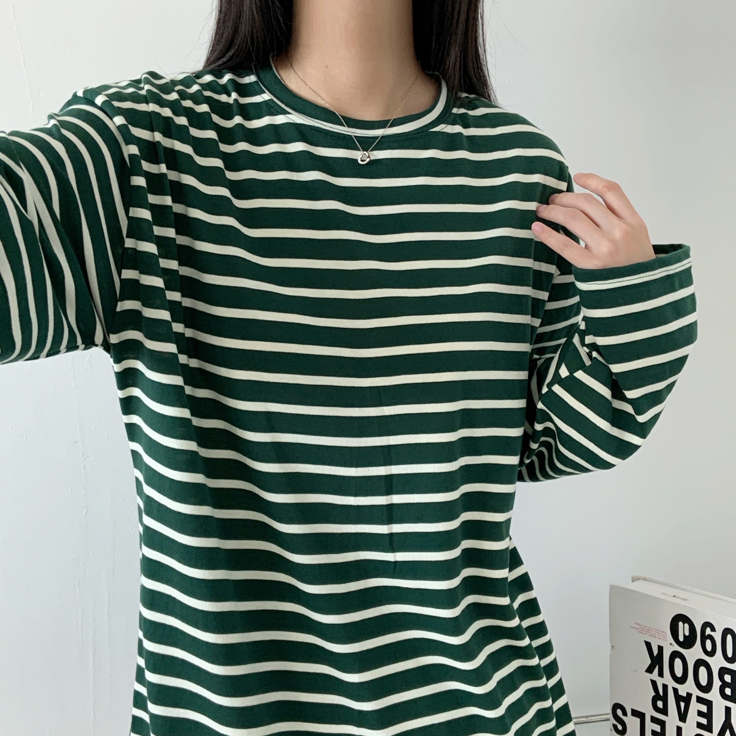 ラウンドネックルーズボーダーTシャツ | 詳細画像7