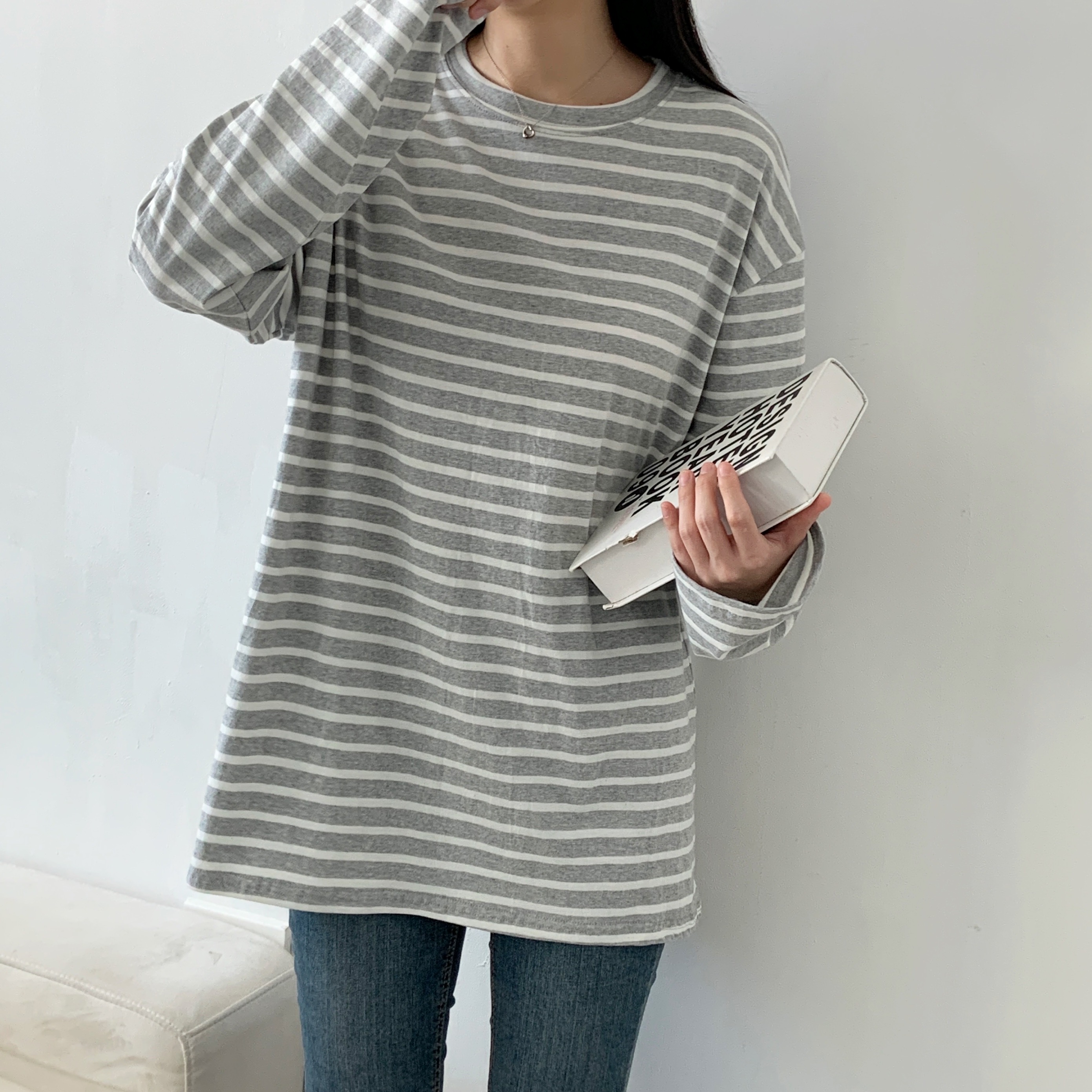 ラウンドネックルーズボーダーTシャツ | 詳細画像9