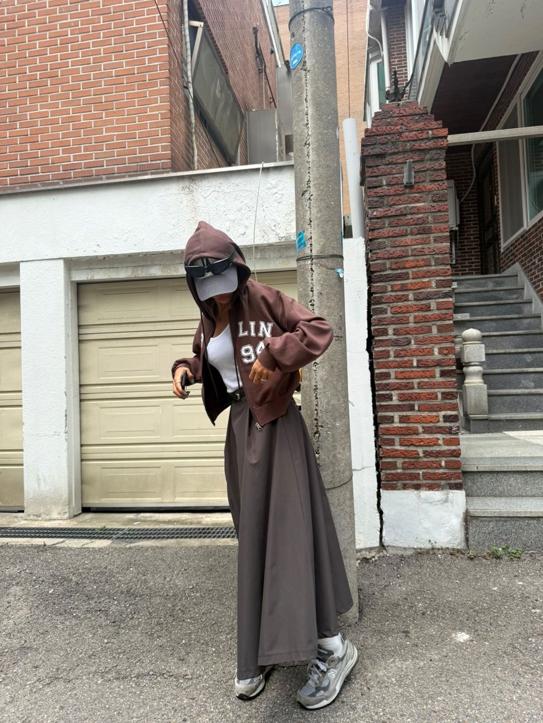 ベルト付ロングAライン無地スカート | 詳細画像19