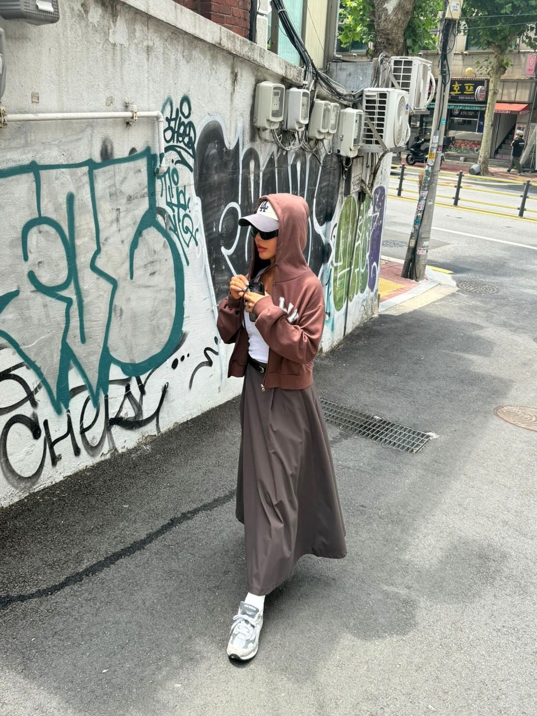 ベルト付ロングAライン無地スカート | 詳細画像23