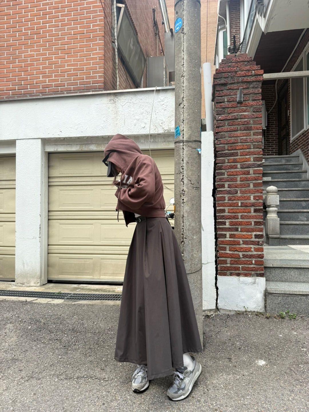 ベルト付ロングAライン無地スカート | 詳細画像25