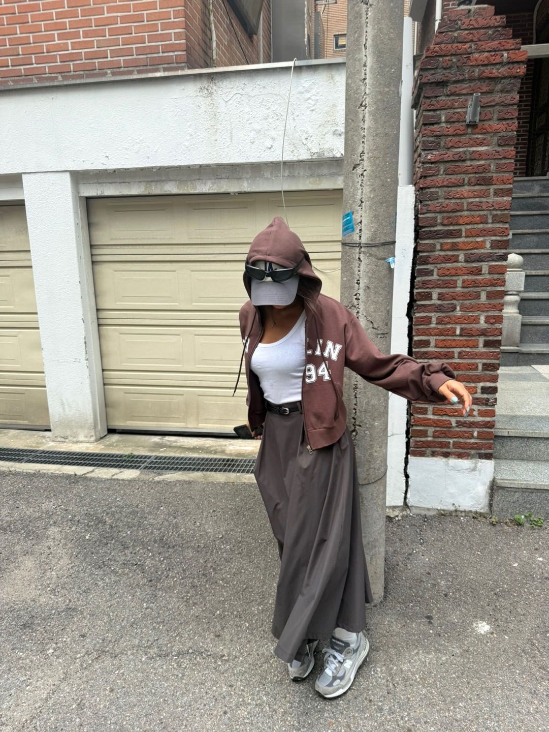 ベルト付ロングAライン無地スカート | 詳細画像26