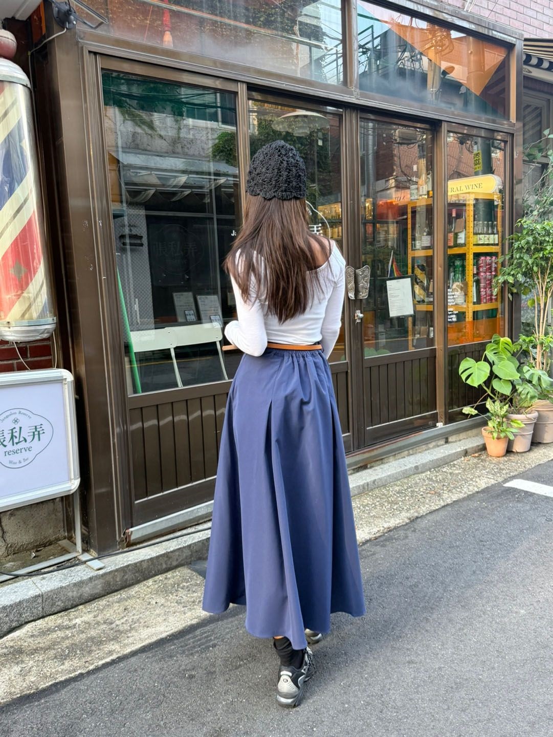 ベルト付ピンタックバックゴムロングフレアスカート | 詳細画像24