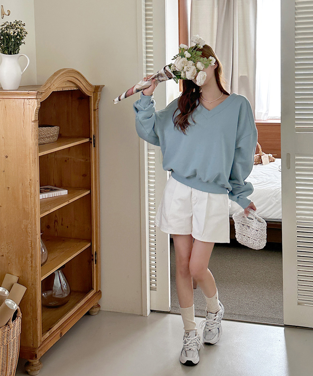 い*こ様 Y-3 ベルベット Vネック トレーナー Vネックラインボクシールーズ長袖スウェット | レディースファッション