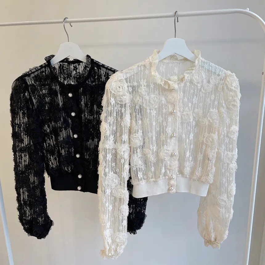 シースルー刺繍花柄レースカーディガン | mirangmirang | 詳細画像39