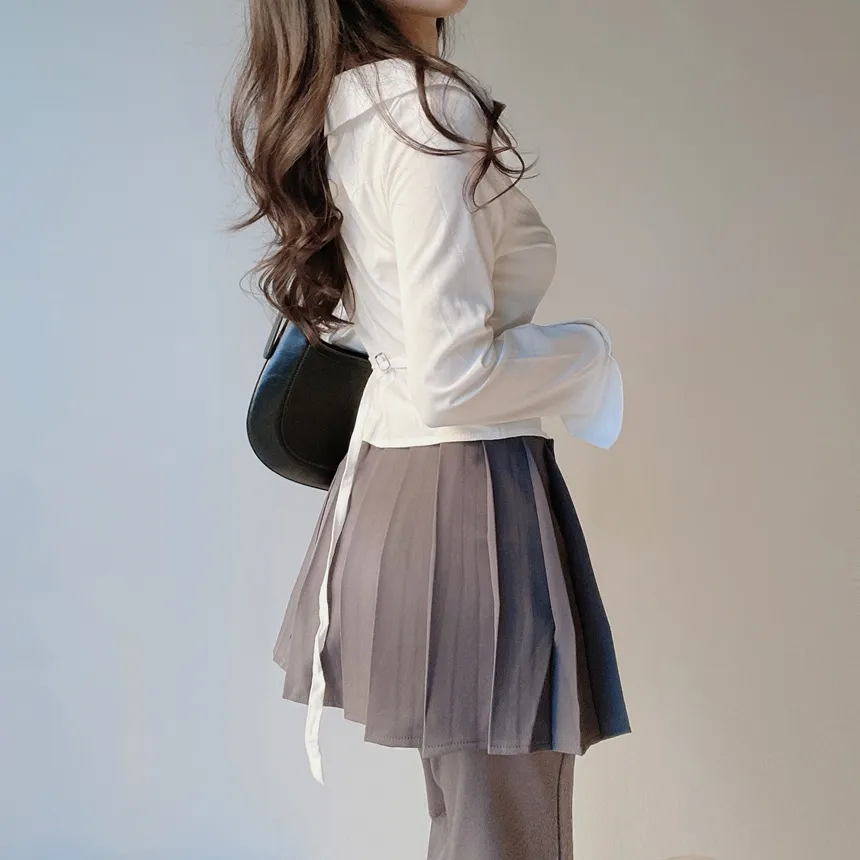スカート付ロングプリーツブーツカットセットパンツスカート | mirangmirang | 詳細画像27