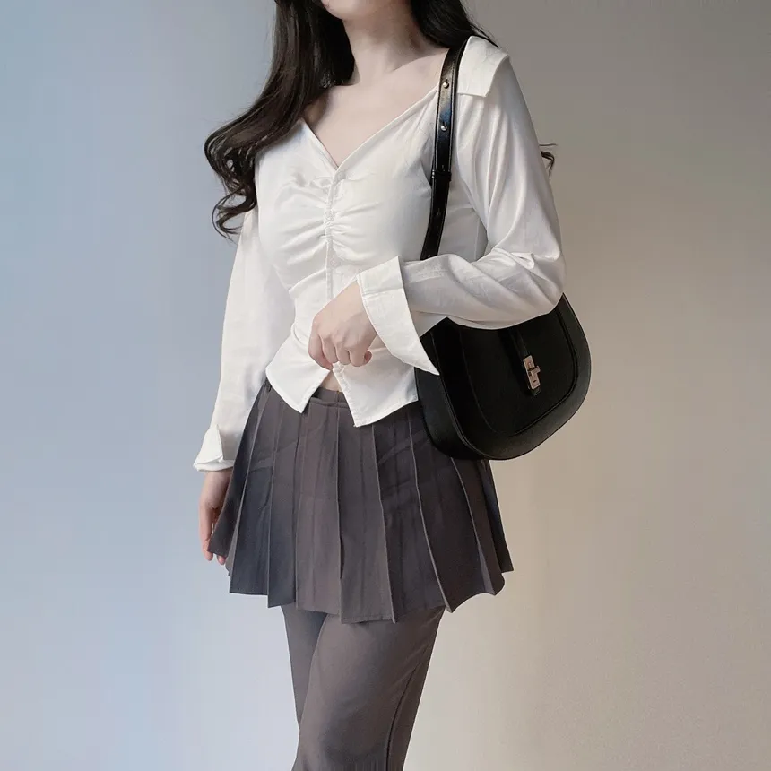 スカート付ロングプリーツブーツカットセットパンツスカート | mirangmirang | 詳細画像28