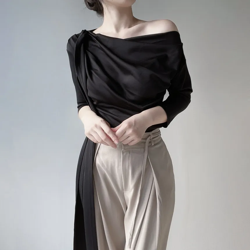 ストラップ付ピンタックバックゴムロングスラックス | mirangmirang | 詳細画像13