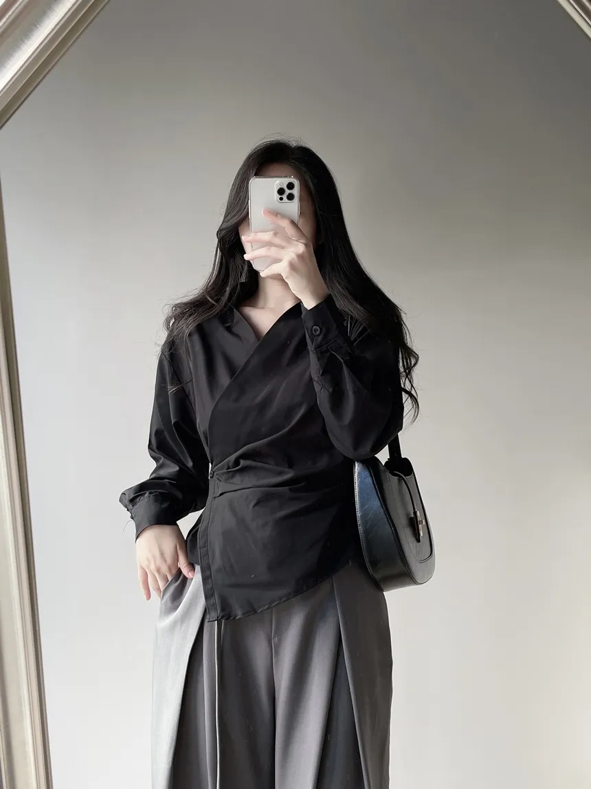 ストラップ付ピンタックバックゴムロングスラックス | mirangmirang | 詳細画像34