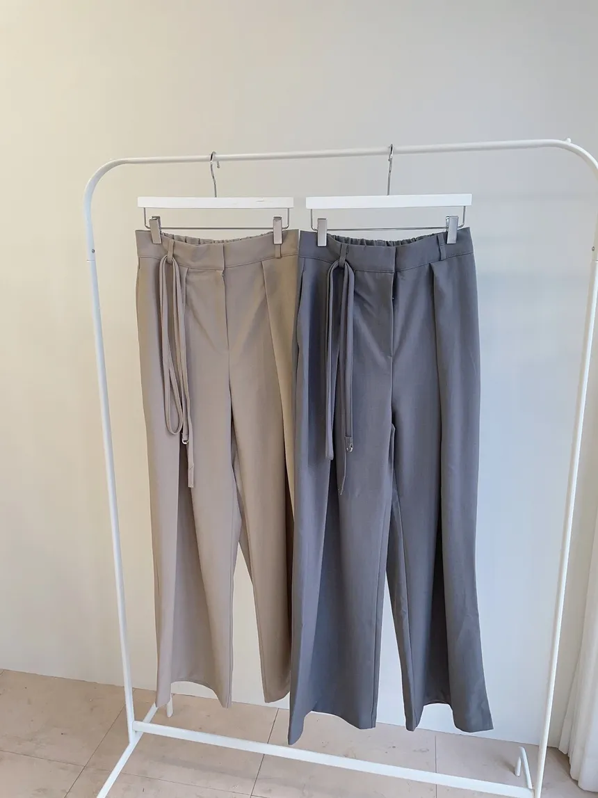 ストラップ付ピンタックバックゴムロングスラックス | mirangmirang | 詳細画像35