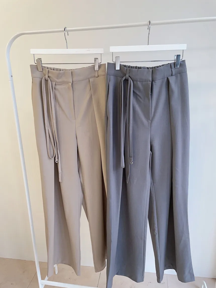 ストラップ付ピンタックバックゴムロングスラックス | mirangmirang | 詳細画像36