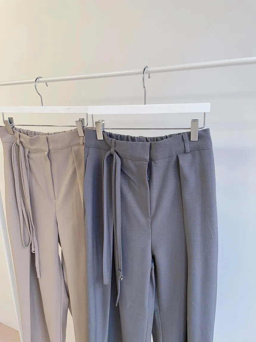 ストラップ付ピンタックバックゴムロングスラックス | mirangmirang | 詳細画像37