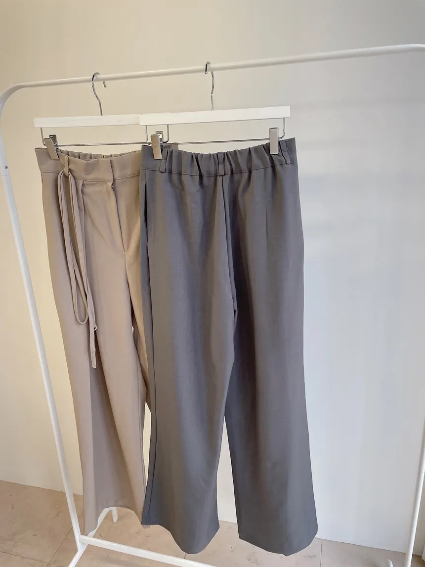 ストラップ付ピンタックバックゴムロングスラックス | mirangmirang | 詳細画像39