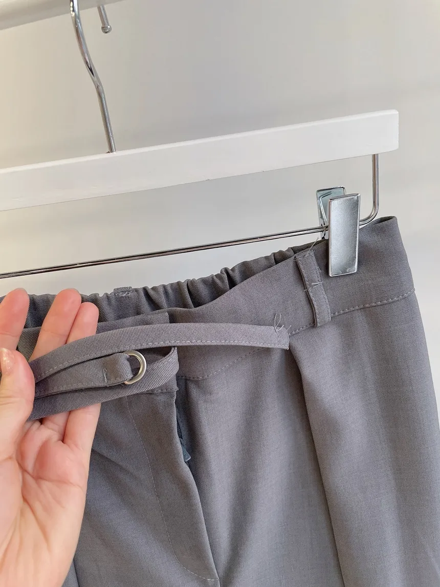 ストラップ付ピンタックバックゴムロングスラックス | mirangmirang | 詳細画像40