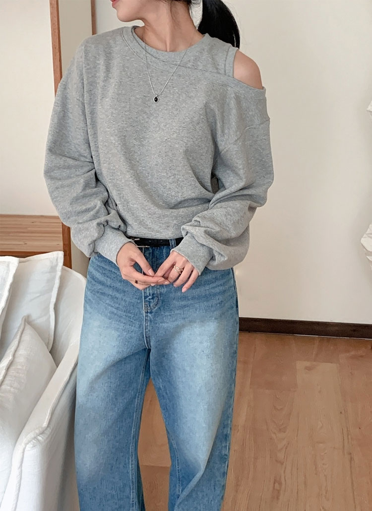 【CITYSHOP】V-NECK スウェット　パワーショルダー　レイヤード CITYSHOP - 【CITYSHOP】V-NECK スウェット パワーショルダー