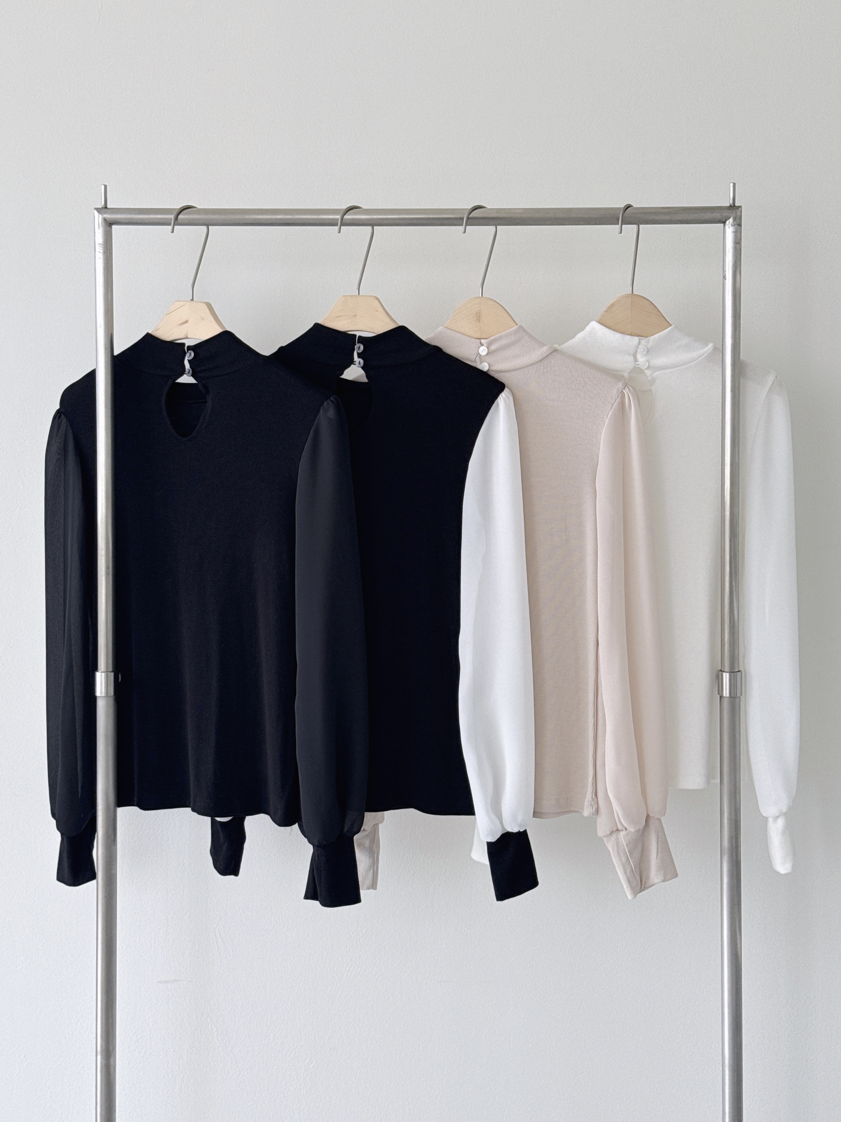 シフォンコンビラウンドネックハーフネックTシャツ | 詳細画像15
