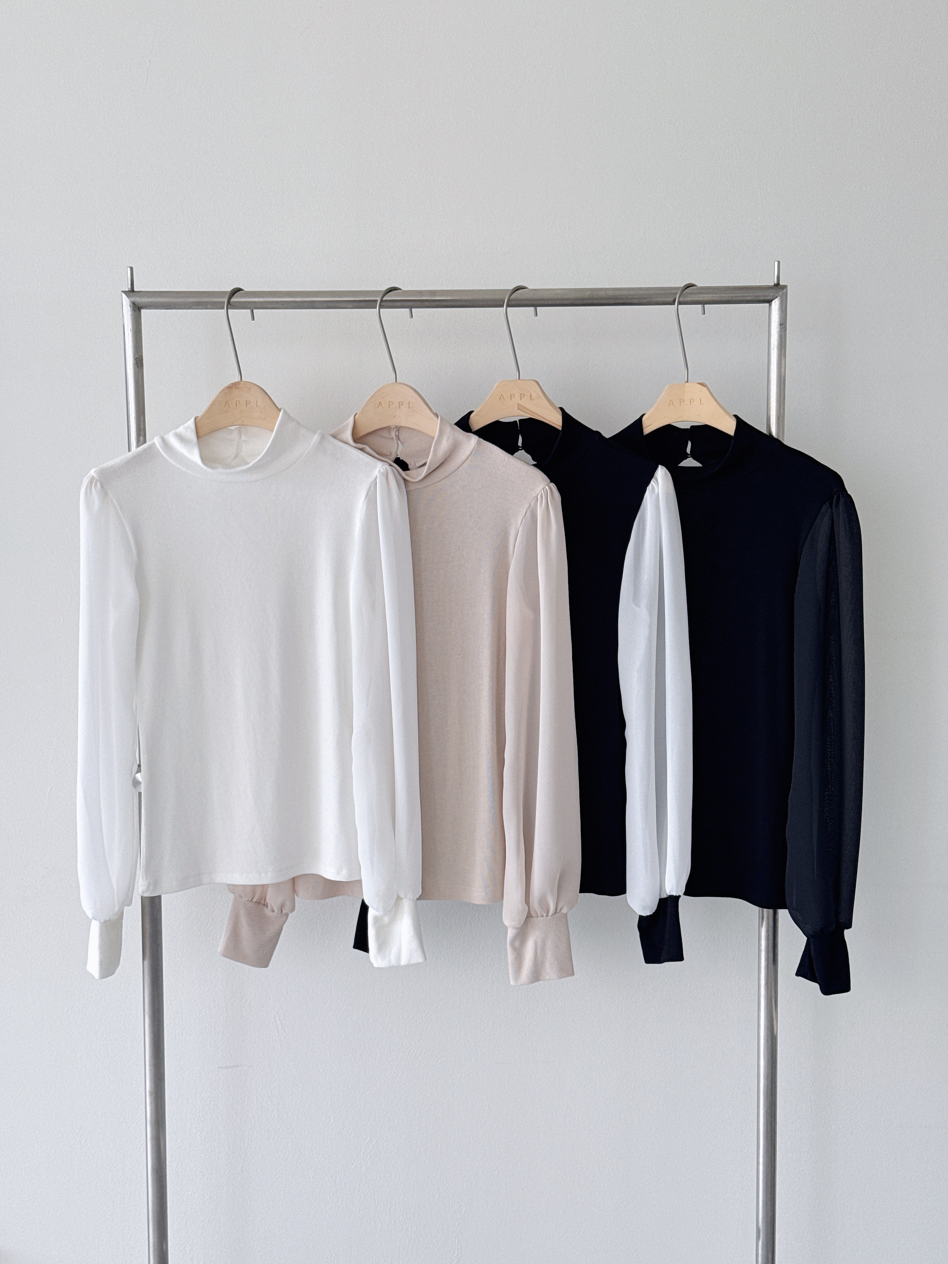 シフォンコンビラウンドネックハーフネックTシャツ | 詳細画像17
