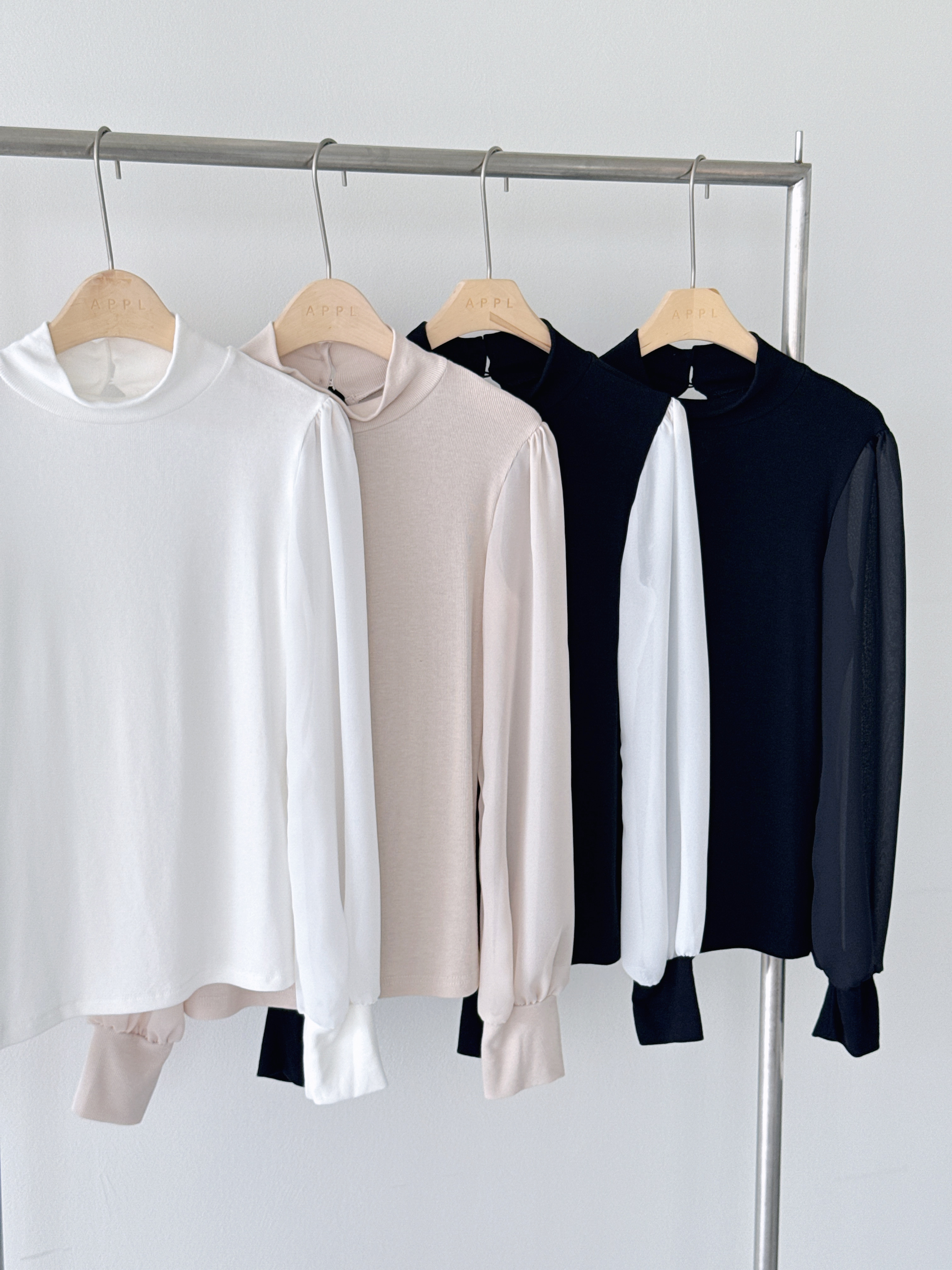 シフォンコンビラウンドネックハーフネックTシャツ | 詳細画像21