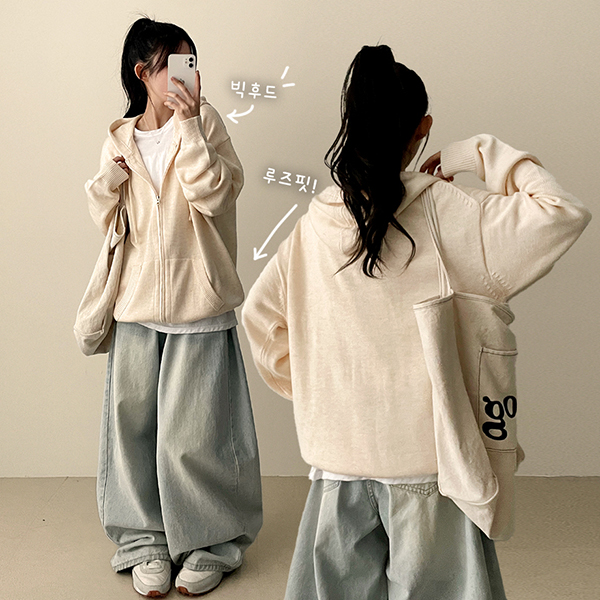 ニットオーバーサイズダブルジップジップパーカー | レディース