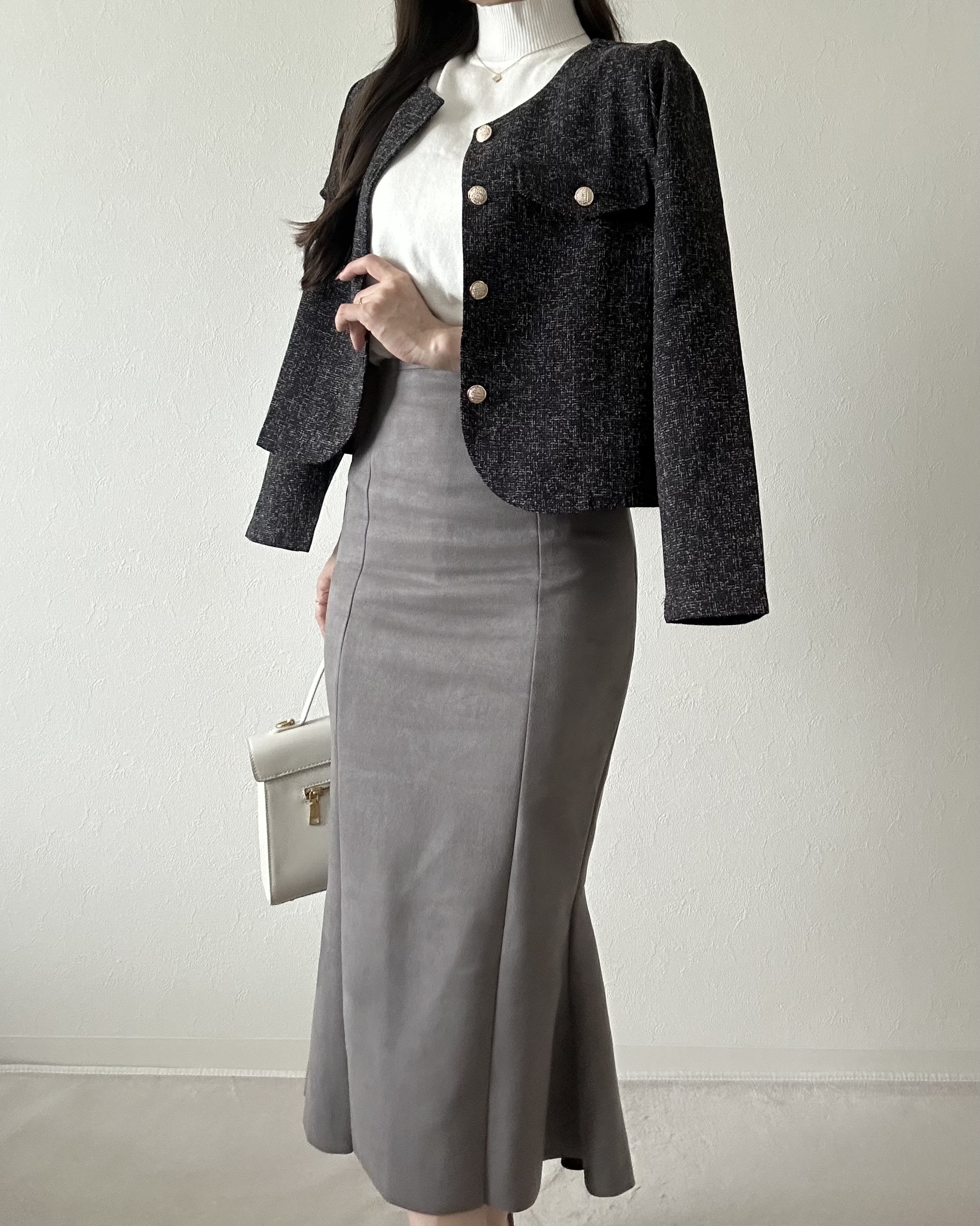 フラップツイードノーカラージャケット | 詳細画像5
